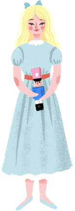 Girl Holding a Nutcracker 